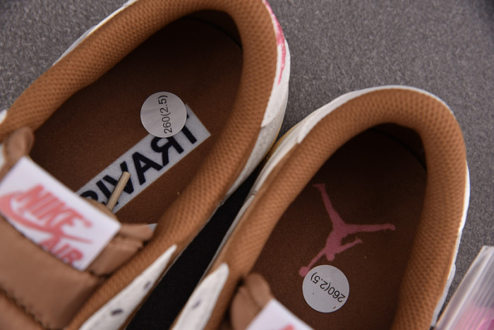 travis scott x air jordan 1 low og sail shy pink dm7866-106