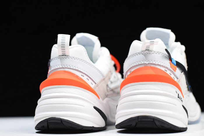 ofw x nike m2k tekno white, black & team orange a03108 058