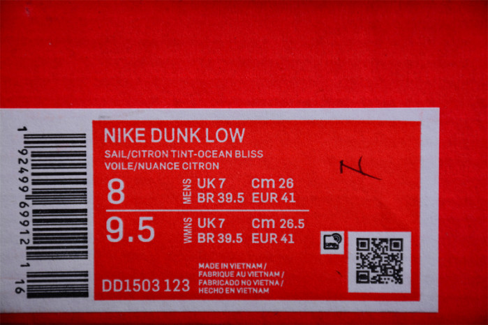 nike dunk low ocean bliss citron tint dd1503-123