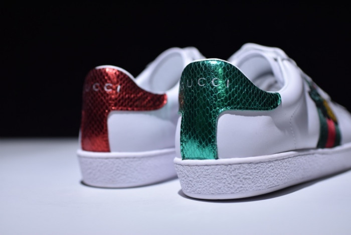 g*u*i ace embroidered low-top sneaker with ladybird