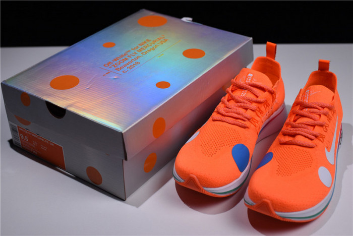 nike x ofw zoom fly mercurial flyknit total orange ao2115-800