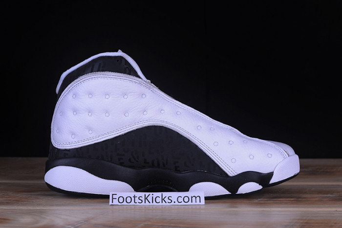 air jordan 13 retro sngl day "love and respect" black/ white mens 888164-112